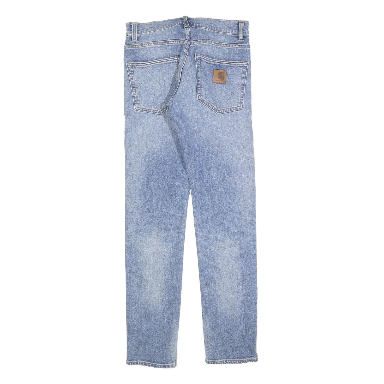 CARHARTT Mens Slim Jeans Blue Denim W28 L32 Zip Cotton Blend Casual Fashion