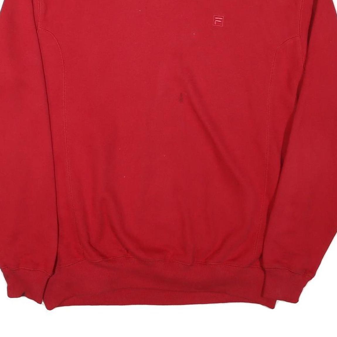 FILA Mens Red Crew Neck M Cotton Blend Sweatshirt Pullover Casual