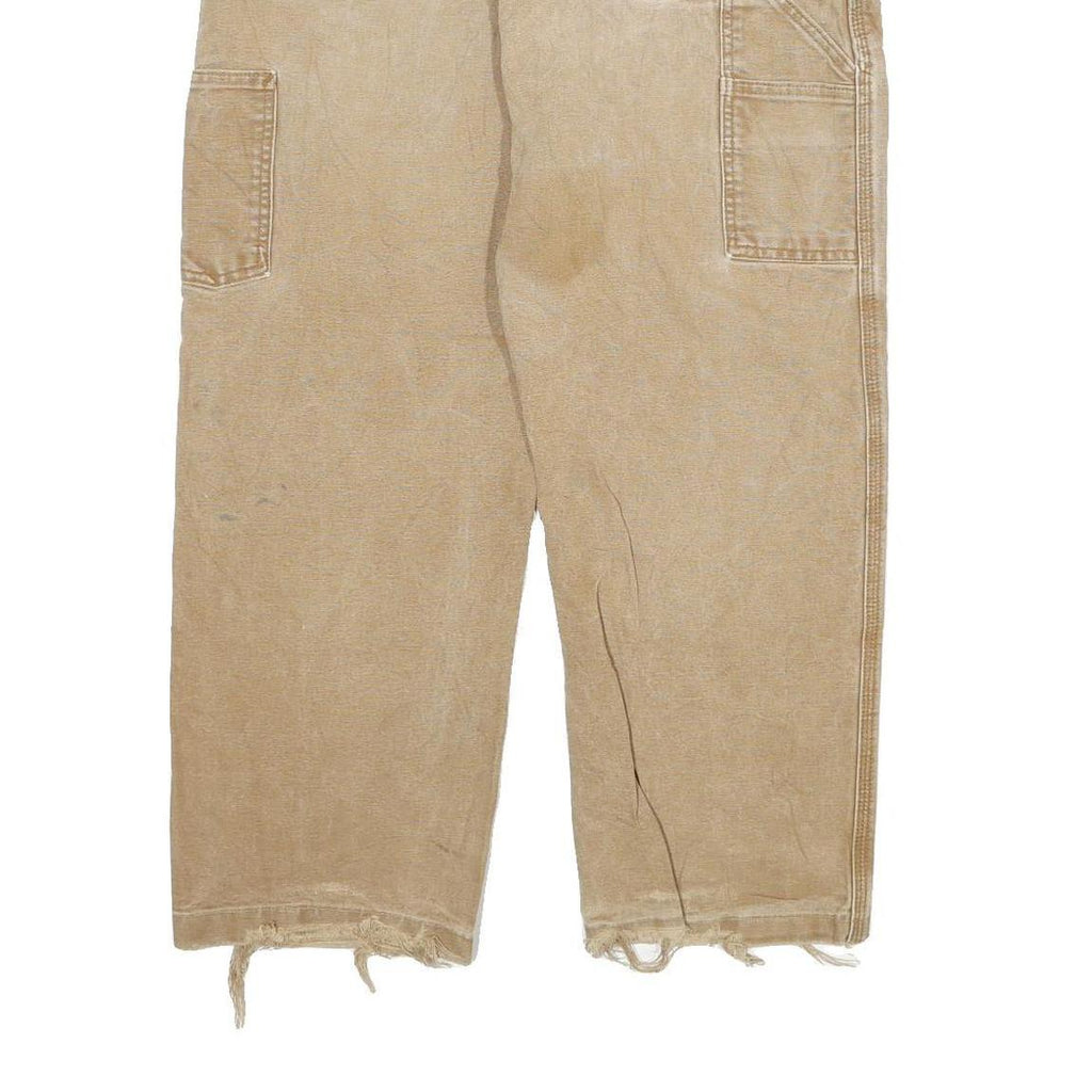 CARHARTT Mens Regular Fit Beige Denim Jeans W32 L26 Workwear Zip Closure