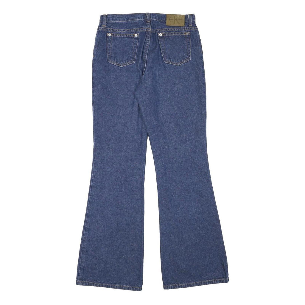 Calvin Klein Womens Regular Fit Flared Denim Blue W27 L29 Classic Zip Jeans