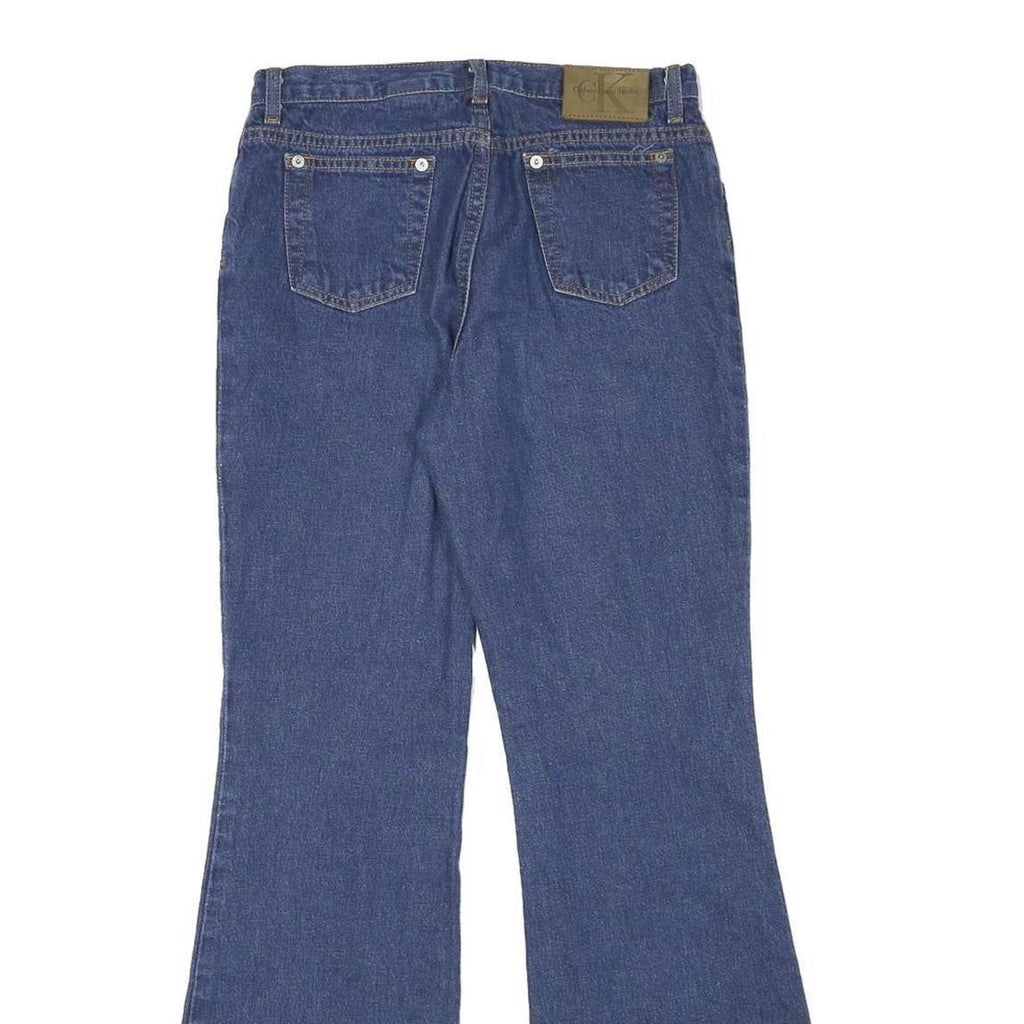 Calvin Klein Womens Regular Fit Flared Denim Blue W27 L29 Classic Zip Jeans