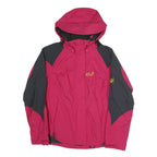 JACK WOLFSKIN Womens Pink & Grey Outdoor Jacket UK 10 Polyester Blend Zip Hooded