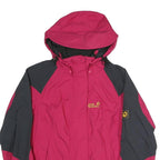 JACK WOLFSKIN Womens Pink & Grey Outdoor Jacket UK 10 Polyester Blend Zip Hooded