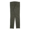 CARHARTT Mens Cotton Blend Slim Fit Green Trousers W28 L32 Casual Zip Closure
