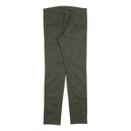 CARHARTT Mens Cotton Blend Slim Fit Green Trousers W28 L32 Casual Zip Closure