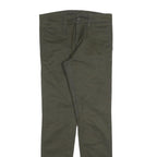 CARHARTT Mens Cotton Blend Slim Fit Green Trousers W28 L32 Casual Zip Closure