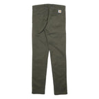 CARHARTT Mens Cotton Blend Slim Fit Green Trousers W28 L32 Casual Zip Closure