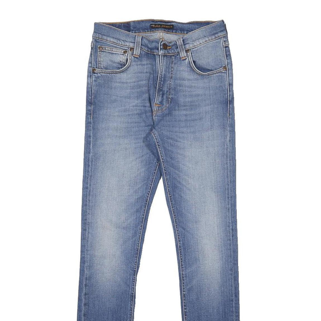 NUDIE JEANS Mens Slim Blue Denim Light W27 L32 Zip Pocket Casual Jeans