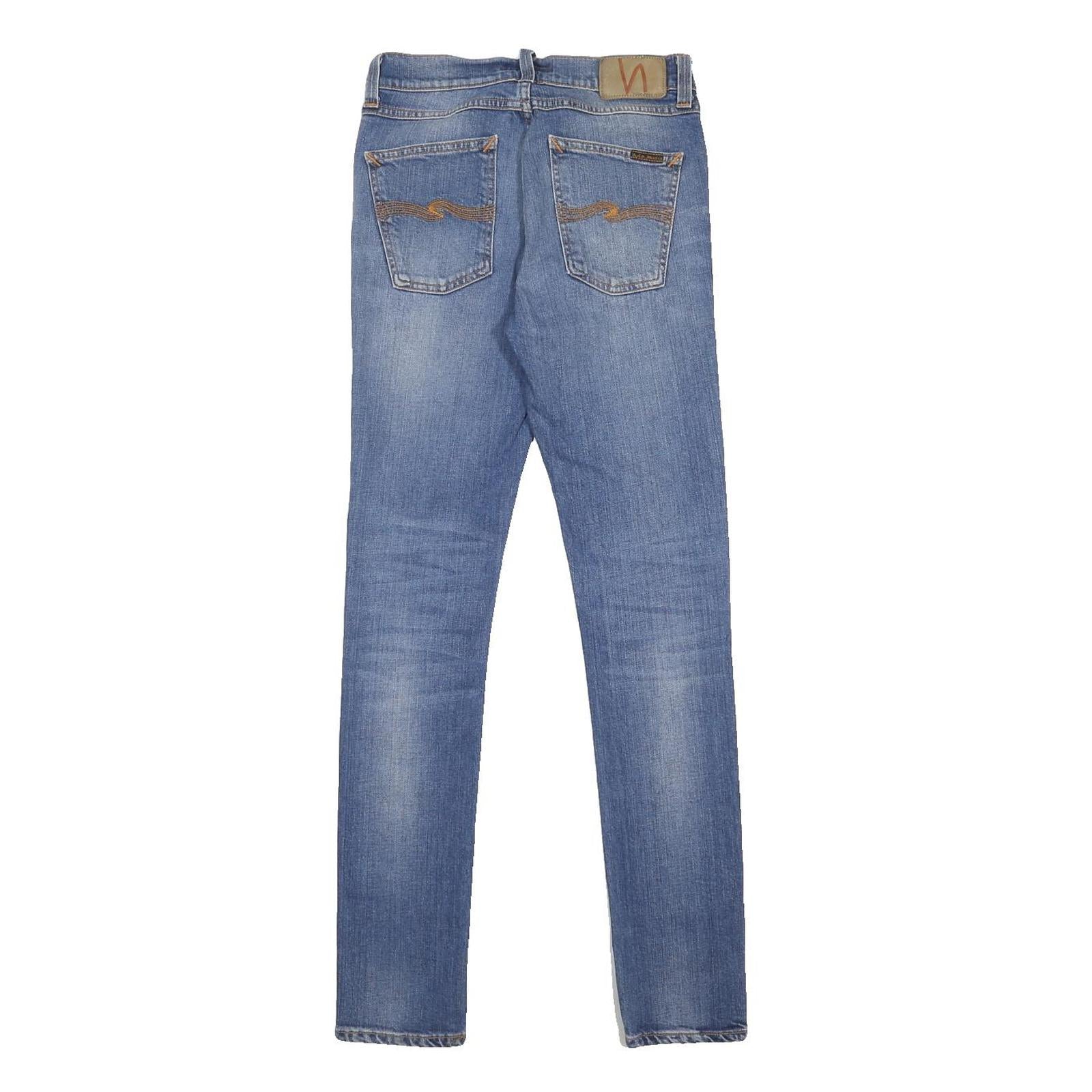 NUDIE JEANS Mens Slim Blue Denim Light W27 L32 Zip Pocket Casual Jeans