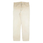 CARHARTT Mens Cotton Blend Beige Relaxed Fit Straight Leg Trousers W34 L32