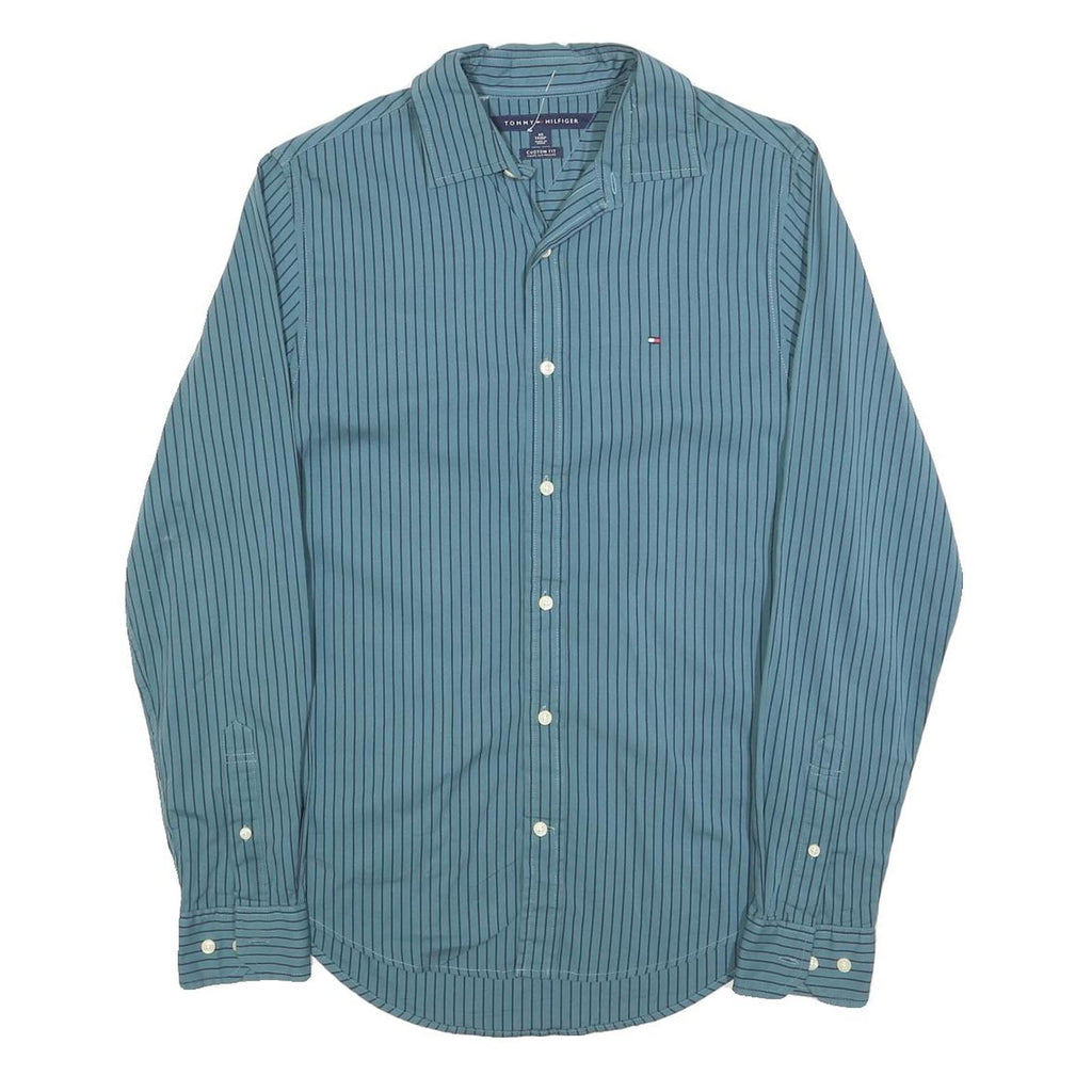 TOMMY HILFIGER Mens Blue Striped Shirt XS Classic Button Down Casual