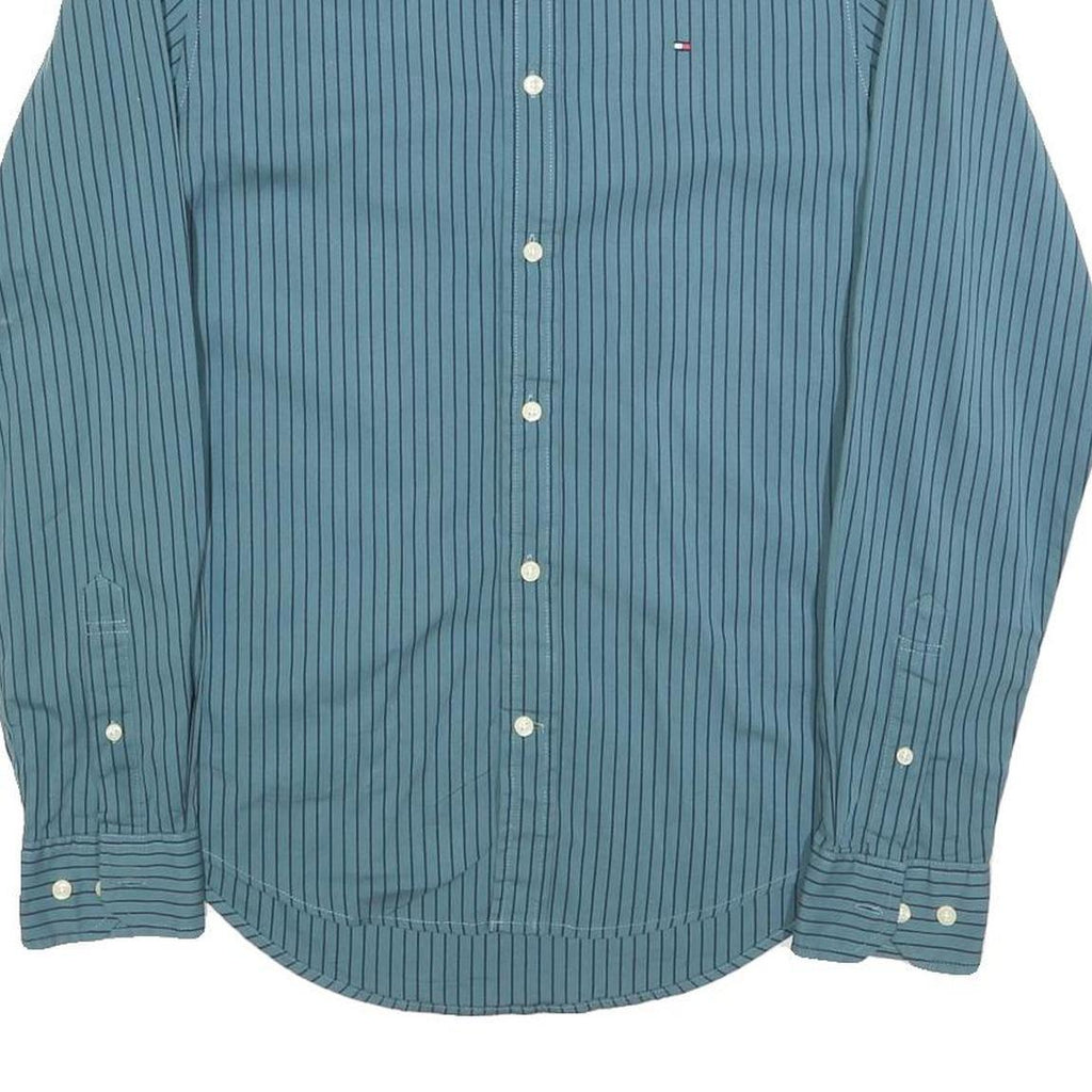 TOMMY HILFIGER Mens Blue Striped Shirt XS Classic Button Down Casual