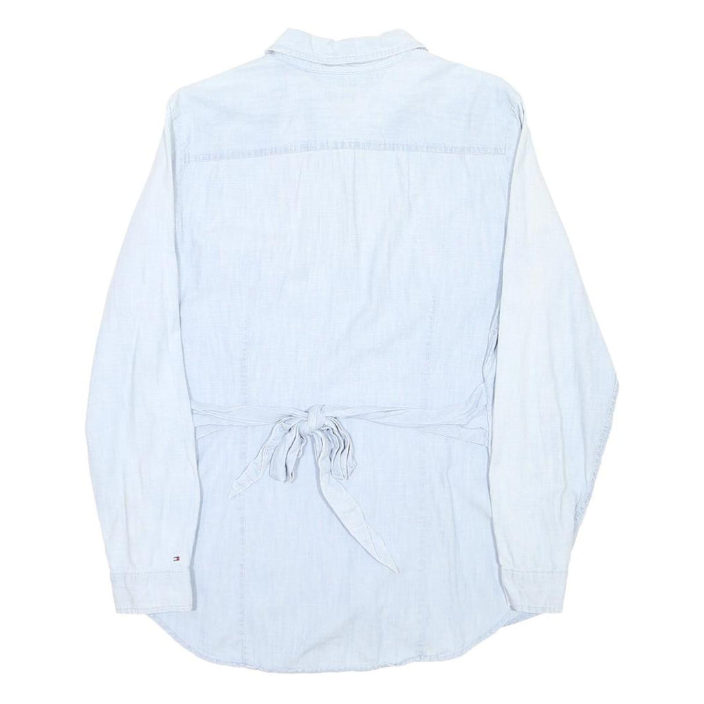 TOMMY HILFIGER Womens Blue Shirt L Cotton Long Sleeve Casual Button Up