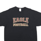 PORT & COMPANY Mens Black Eagle Football T-Shirt XL Short Sleeve Crew Neck