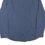 MICHAEL KORS Mens Blue Patterned Shirt XL Cotton Blend Button Down Long Sleeve
