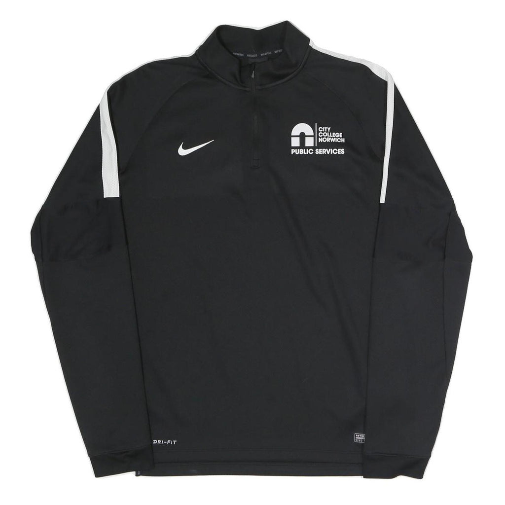 NIKE Mens Black & White City College Norwich Public Services 1/4 Zip L