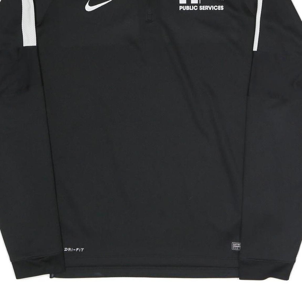 NIKE Mens Black & White City College Norwich Public Services 1/4 Zip L