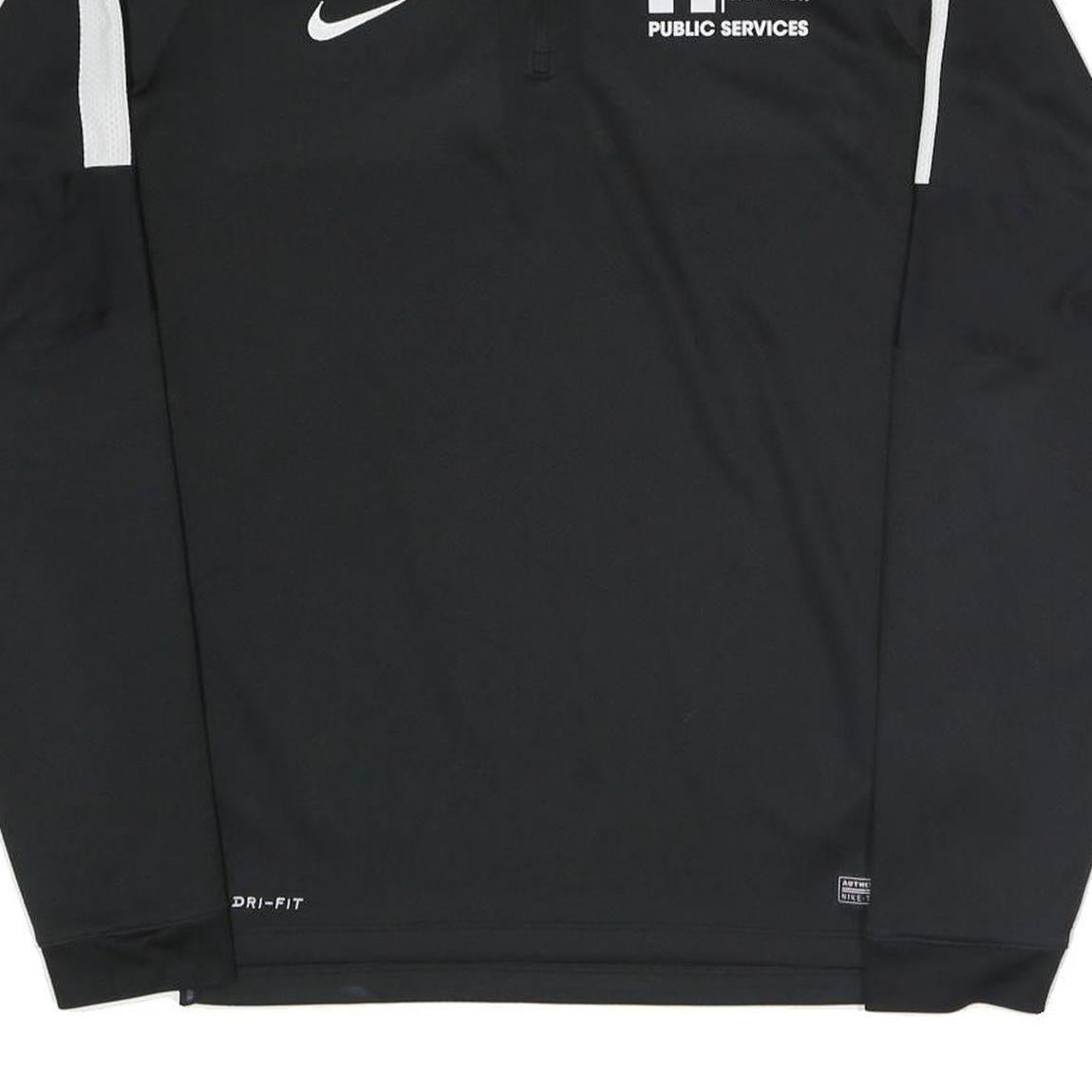 NIKE Mens Black & White City College Norwich Public Services 1/4 Zip L