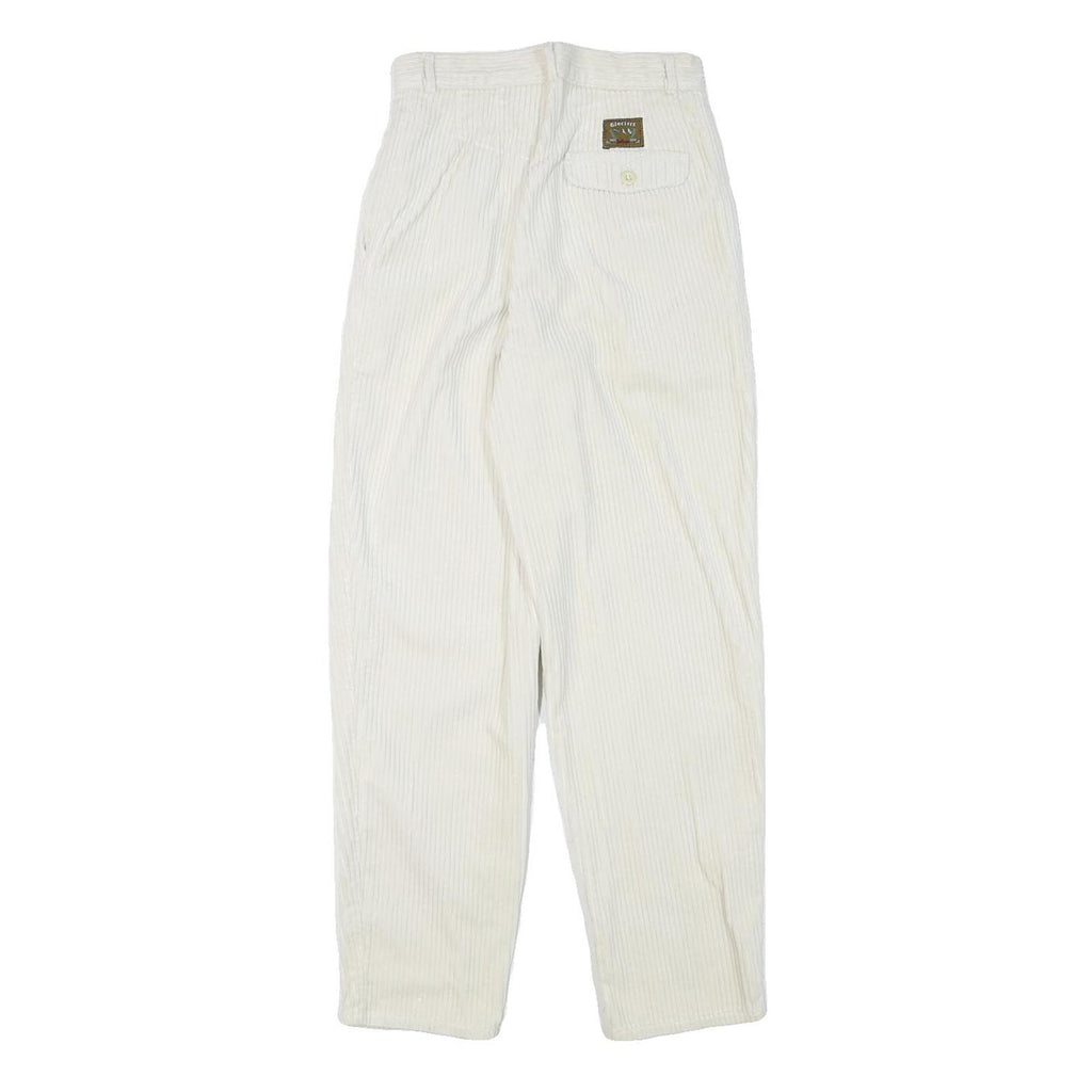 Cream Womens Relaxed Fit Cotton Blend Straight Leg Trousers W25 L29 Casual