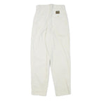 Cream Womens Relaxed Fit Cotton Blend Straight Leg Trousers W25 L29 Casual