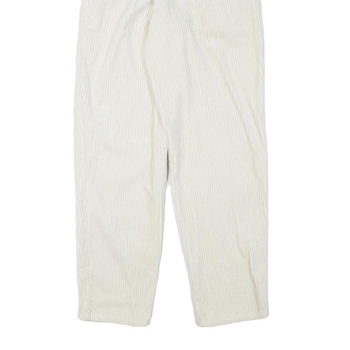 Cream Womens Relaxed Fit Cotton Blend Straight Leg Trousers W25 L29 Casual