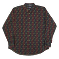 NAUTICA Mens Black & Maroon Paisley Patterned Shirt XL Cotton Blend Classic