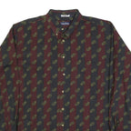 NAUTICA Mens Black & Maroon Paisley Patterned Shirt XL Cotton Blend Classic