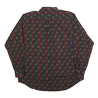 NAUTICA Mens Black & Maroon Paisley Patterned Shirt XL Cotton Blend Classic