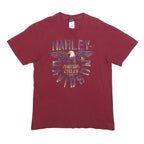 HARLEY DAVIDSON Mens Maroon Graphic T-Shirt L Short Sleeve Crew Neck Bächli