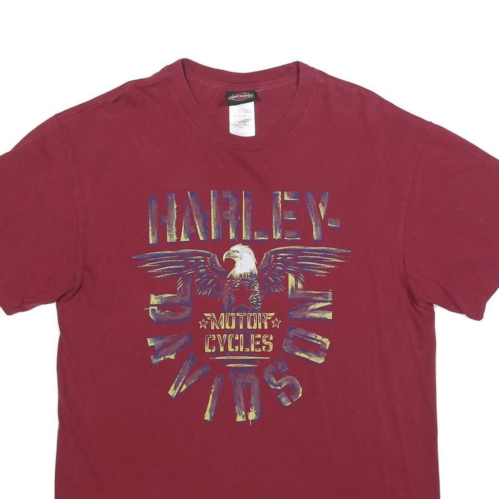 HARLEY DAVIDSON Mens Maroon Graphic T-Shirt L Short Sleeve Crew Neck Bächli