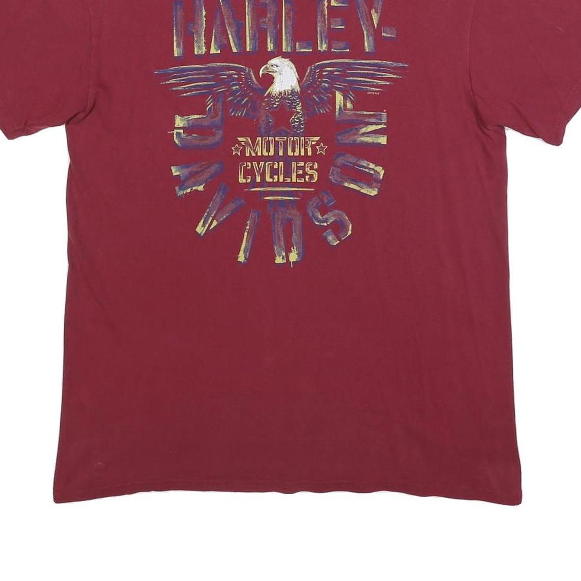 HARLEY DAVIDSON Mens Maroon Graphic T-Shirt L Short Sleeve Crew Neck Bächli