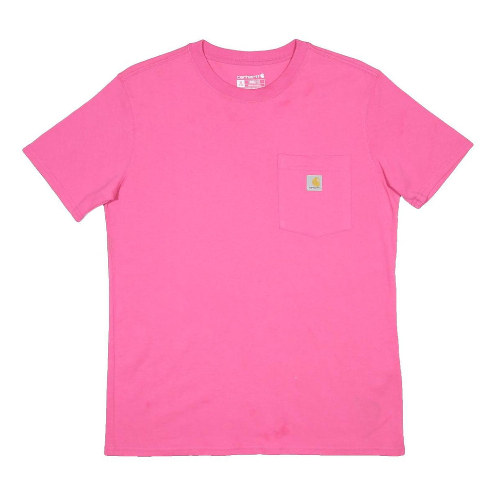 CARHARTT Womens Pink Pocket T-Shirt M Short Sleeve Crew Neck Cotton Blend Casual