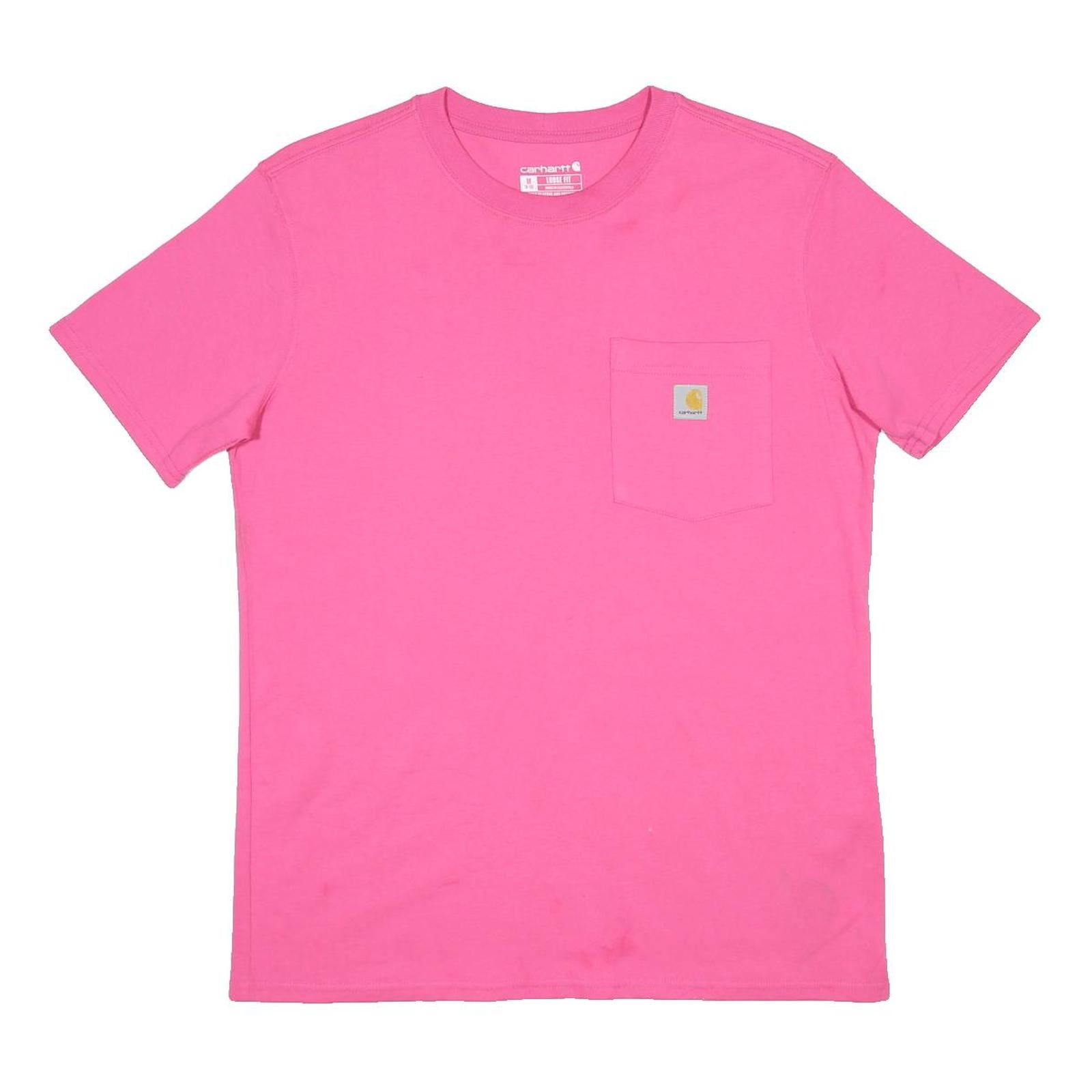 CARHARTT Womens Pink Pocket T-Shirt M Short Sleeve Crew Neck Cotton Blend Casual