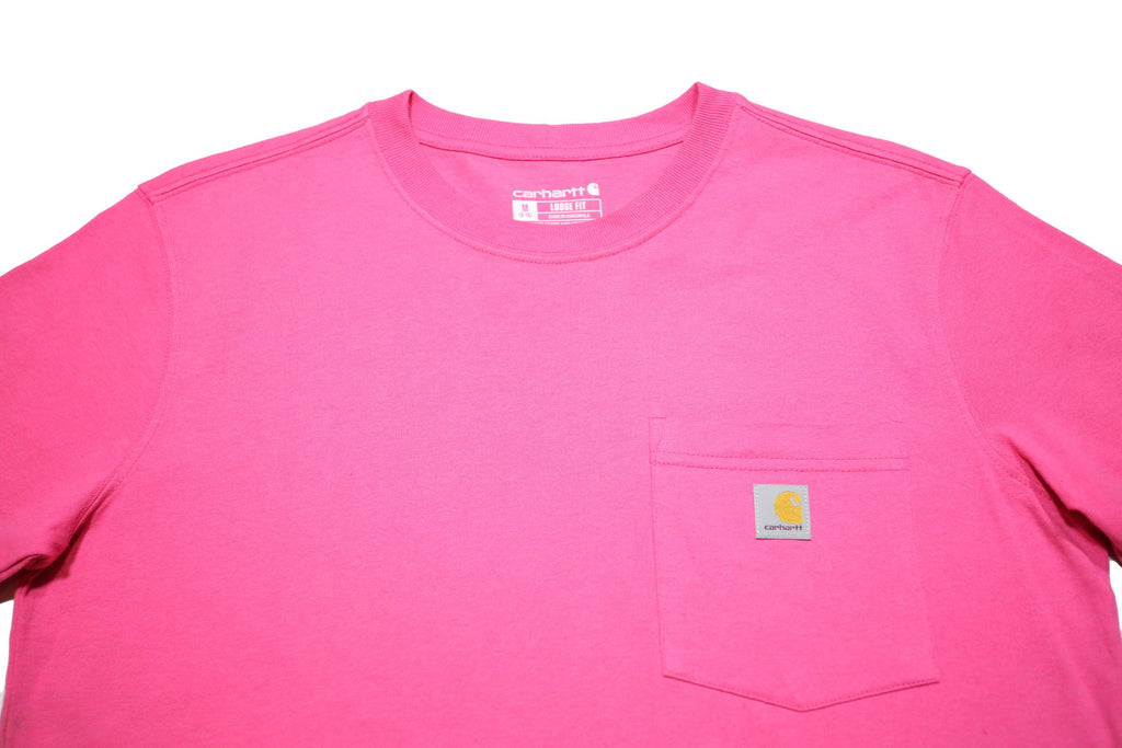 CARHARTT Womens Pink Pocket T-Shirt M Short Sleeve Crew Neck Cotton Blend Casual