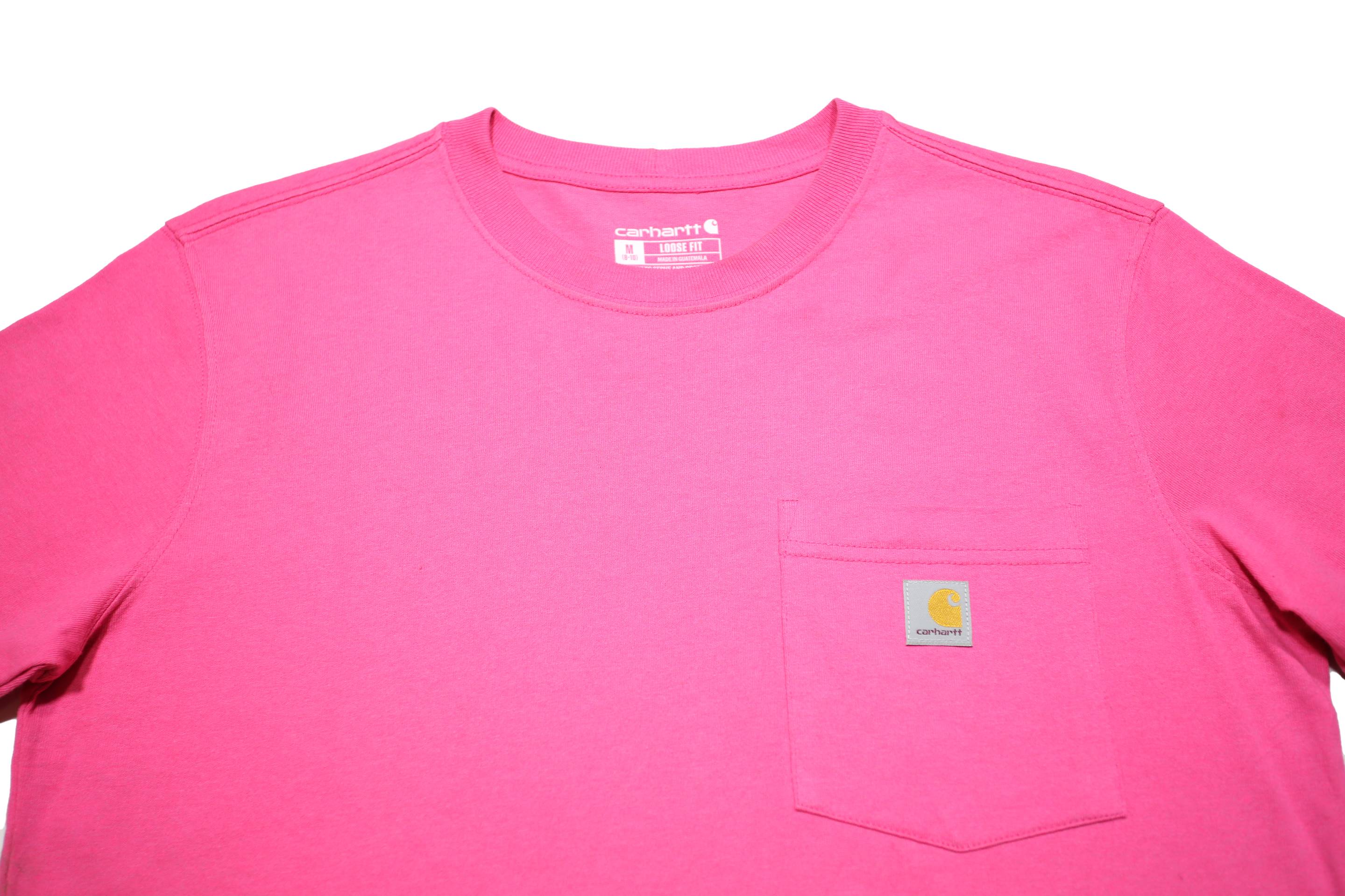 CARHARTT Womens Pink Pocket T-Shirt M Short Sleeve Crew Neck Cotton Blend Casual