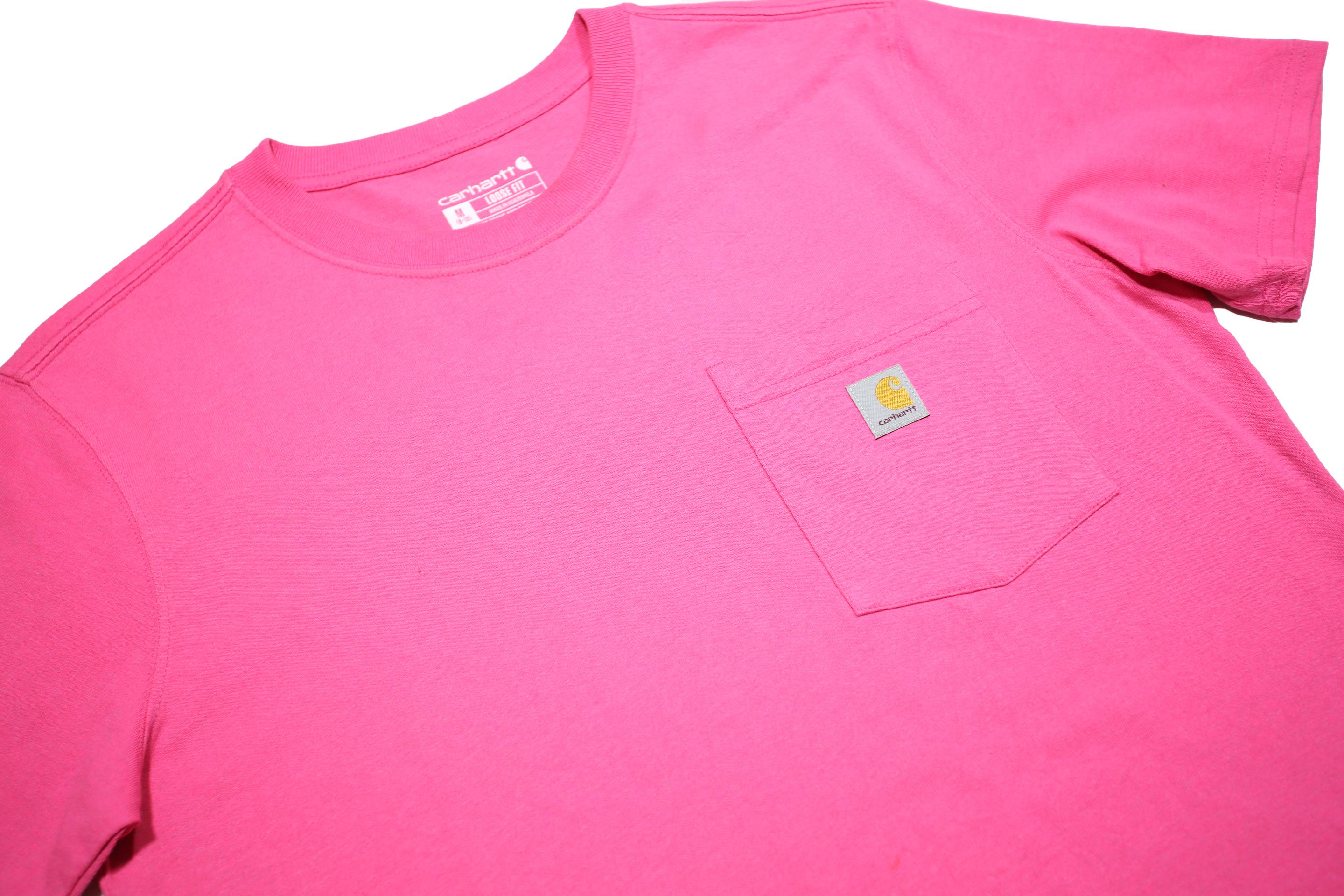 CARHARTT Womens Pink Pocket T-Shirt M Short Sleeve Crew Neck Cotton Blend Casual