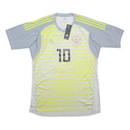 ADIDAS Mens White & Grey Football Shirt L Short Sleeve V-Neck Number 10 Sports