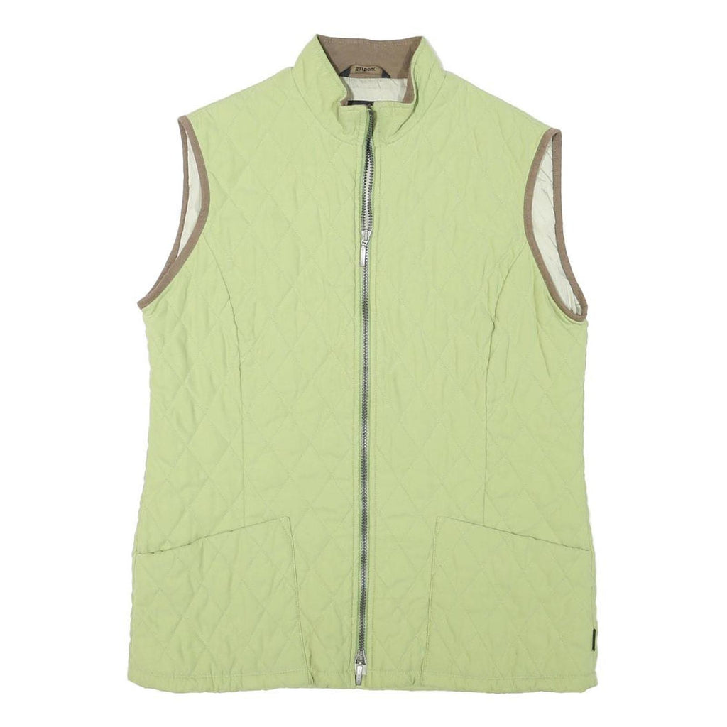 BARBOUR Womens Green Quilted Jacket UK 14 Polyester Blend Zip Sleeveless