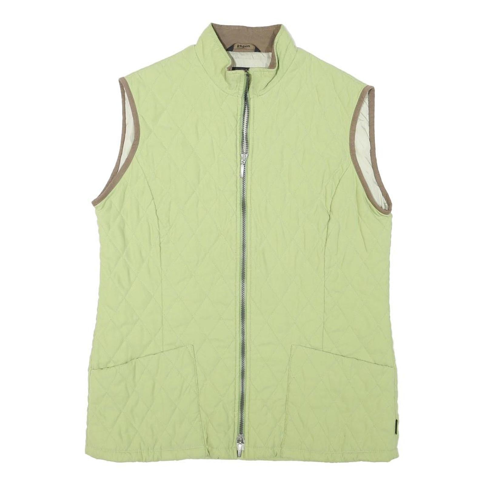 BARBOUR Womens Green Quilted Jacket UK 14 Polyester Blend Zip Sleeveless