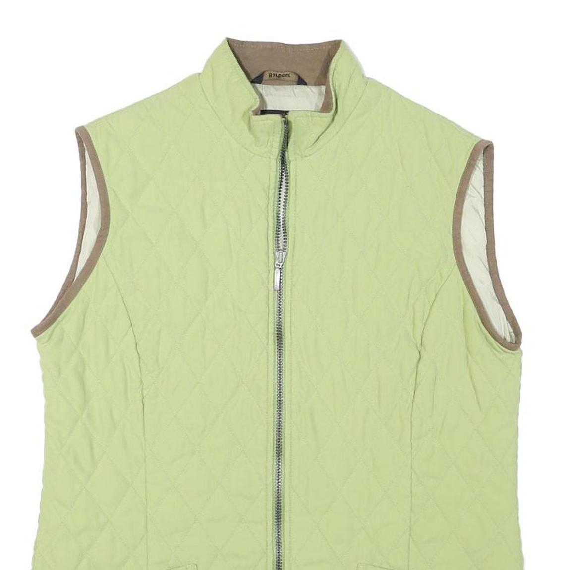 BARBOUR Womens Green Quilted Jacket UK 14 Polyester Blend Zip Sleeveless