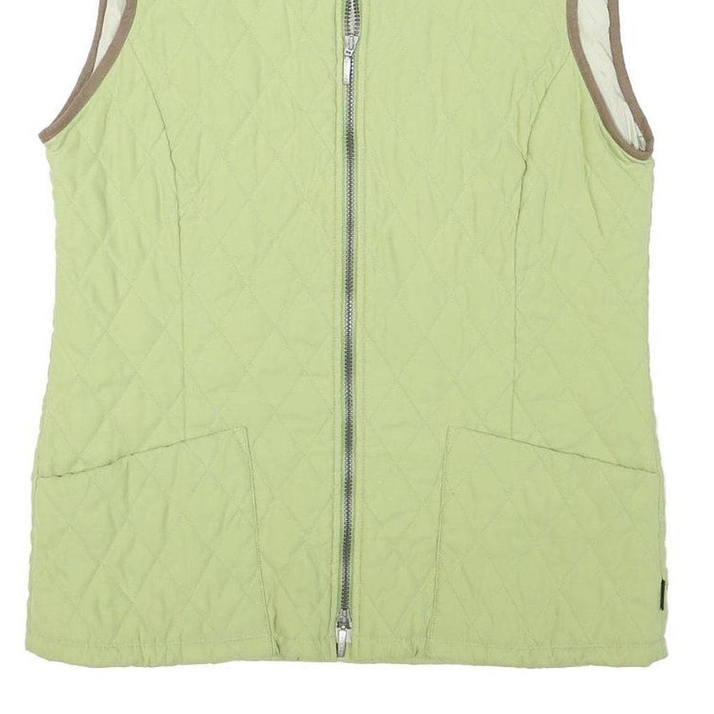 BARBOUR Womens Green Quilted Jacket UK 14 Polyester Blend Zip Sleeveless