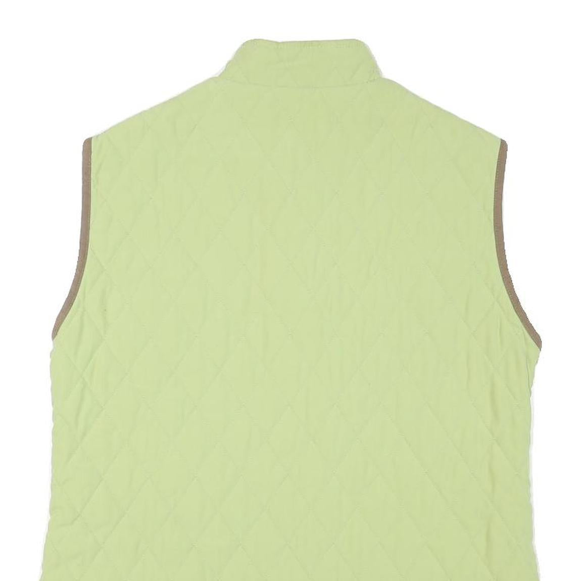 BARBOUR Womens Green Quilted Jacket UK 14 Polyester Blend Zip Sleeveless