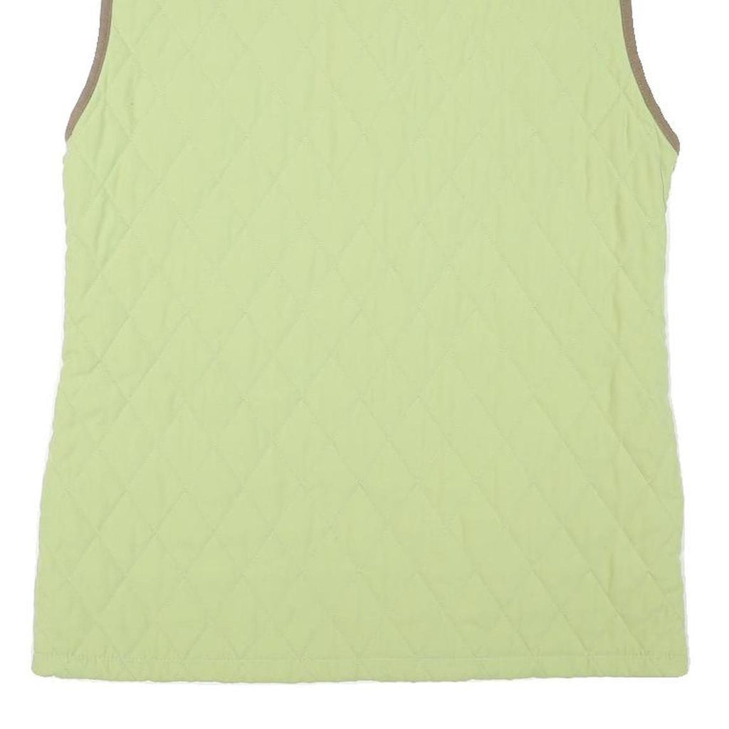 BARBOUR Womens Green Quilted Jacket UK 14 Polyester Blend Zip Sleeveless