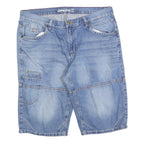 MANS WORLD Mens Shorts Blue Denim Casual XL W38 Cotton Blend Comfortable Classic