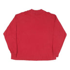 LEE Mens Red Plain Long Sleeve Crew Neck Cotton Blend XL Casual T-Shirt