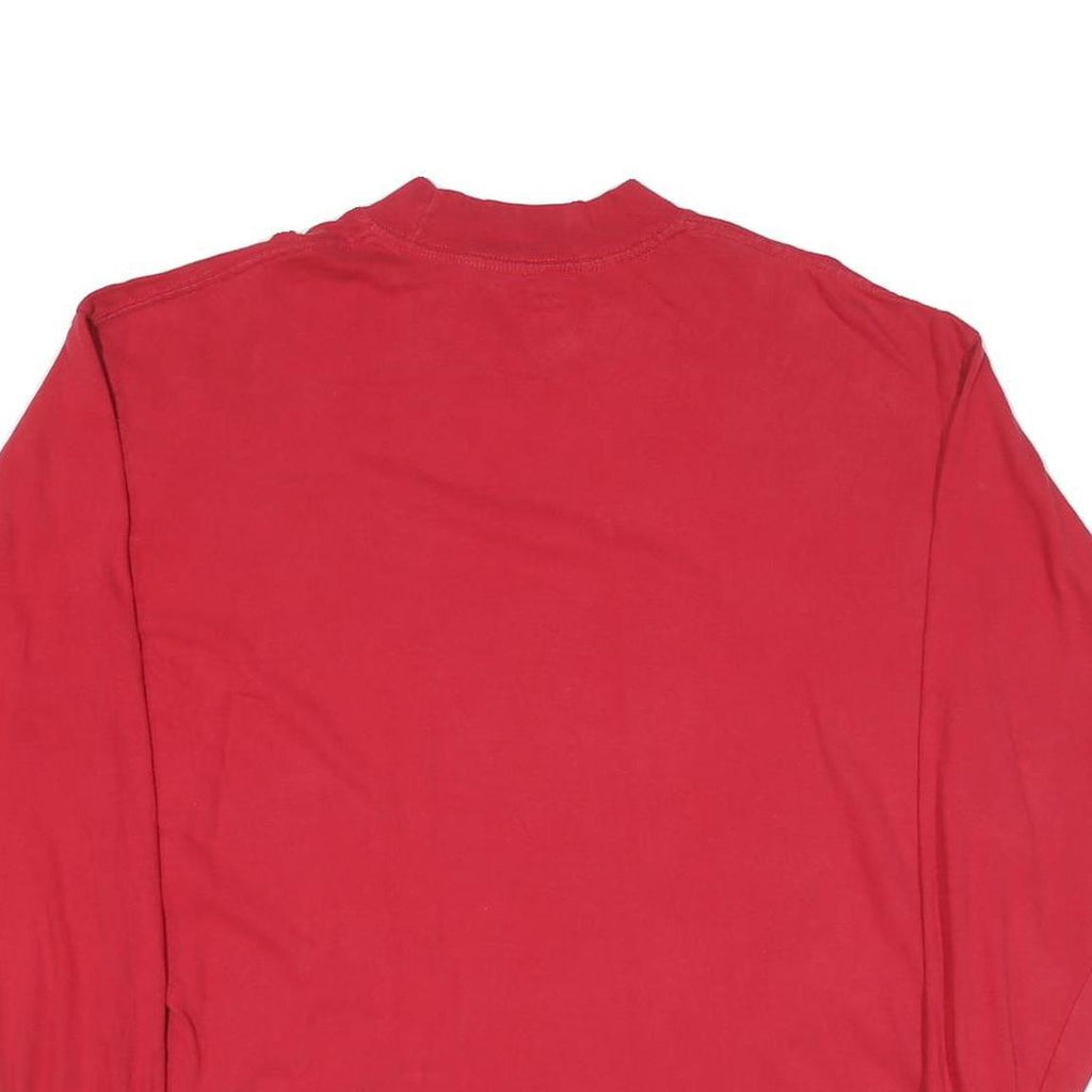 LEE Mens Red Plain Long Sleeve Crew Neck Cotton Blend XL Casual T-Shirt