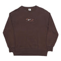 NIKE Womens Brown Cotton Blend Sweatshirt XS Crew Neck Casual Pullover