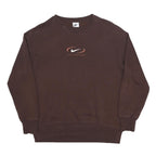 NIKE Womens Brown Cotton Blend Sweatshirt XS Crew Neck Casual Pullover