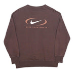 NIKE Womens Brown Cotton Blend Sweatshirt XS Crew Neck Casual Pullover