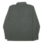NAUTICA Mens Green Long Sleeve Plain Polo Shirt L Cotton Blend Classic Fit